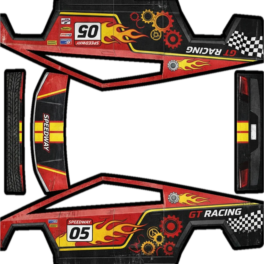 GT 赛车 赛博卡车 火焰设计